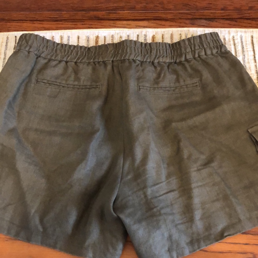 Michael Kors olive green 100% linen utility style shorts Sz 10 😍 - Picture 5 of 10